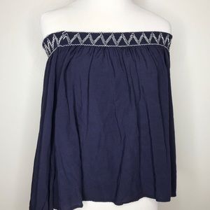 Beautiful Off The Shoulder Long Sleeve Navy Top M